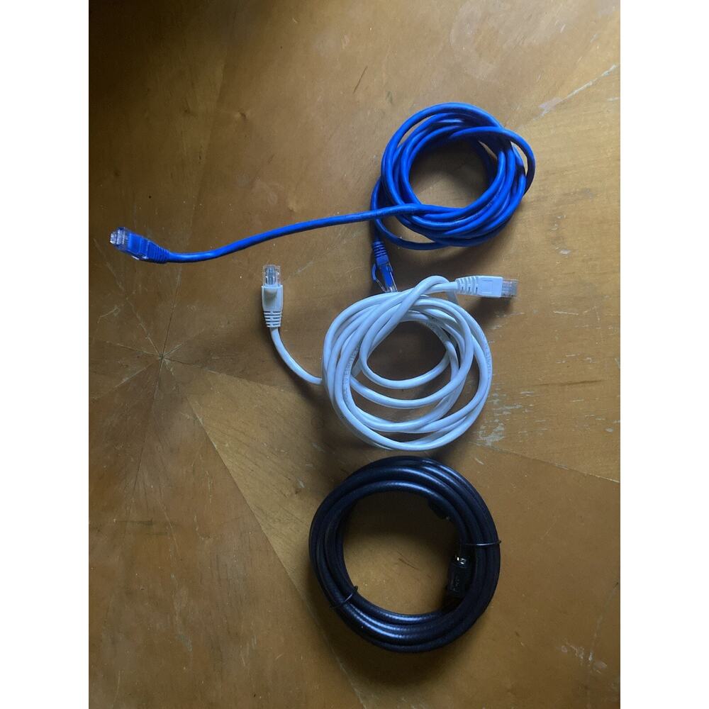 Comcast Xfinity Coax Cable 10ft RG6 + 2x Cat 5 Ethernet Cable Bundle